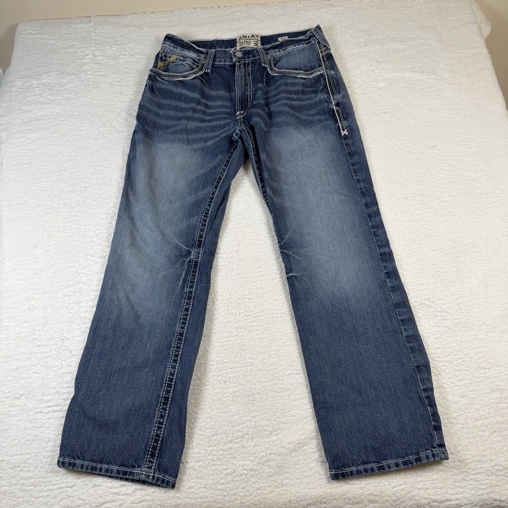 Ariat M4 Jeans Mens 32x30 Relaxed Boot Cut Blue Denim Western Cowboy